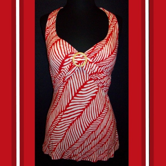 NWT Banana Republic Tropical Leaf Halter Top - Picture 1 of 6